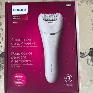 Philips Beauty Epilator Series 8000 for Women, with 3 Accessories,